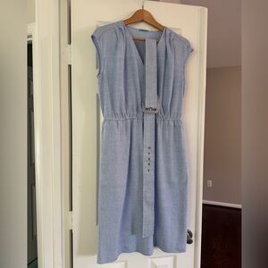 J. McLaughlin Light Blue Belted Midi Dress